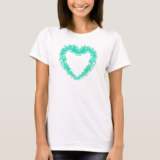 St. Patties day, abstracte klaver Iers hart T-shirt (Voorkant)