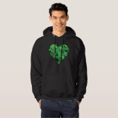St. Patties day green shamrock Irish hearts Hoodie (Voorkant volledig)