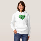 St. Patties day green shamrock Irish hearts Hoodie (Voorkant volledig)