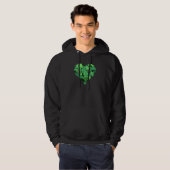 St. Patties day, groene shamrock, Ierse harten Hoodie (Voorkant volledig)
