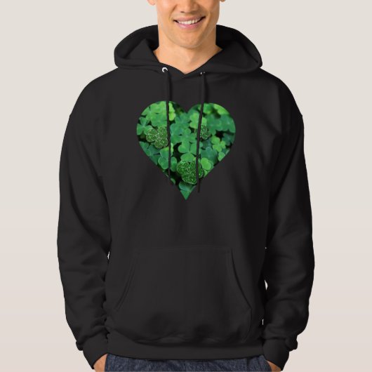 St. Patties day, groene shamrock, Ierse harten Hoodie (Voorkant)