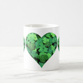 St. Patties day, groene shamrock, Ierse harten Koffiemok