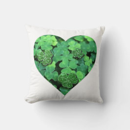 St. Patties day, groene shamrock, Ierse harten Kussen