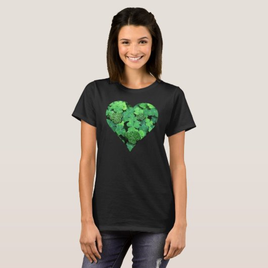 St. Patties day, groene shamrock, Ierse harten T-shirt (Voorkant volledig)