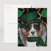 St. Patty Australian Shepherd Briefkaart (Voorkant / Achterkant)
