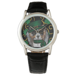 St. Patty Australian Shepherd Horloge