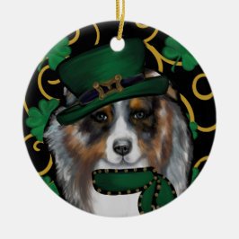 St. Patty Australian Shepherd Keramisch Ornament