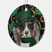 St. Patty Australian Shepherd Keramisch Ornament (Links)