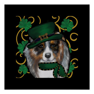 St. Patty Australian Shepherd Perfect Poster