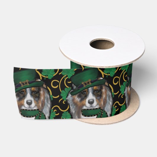 St. Patty Australian Shepherd Satijnen Lint (Spoel)