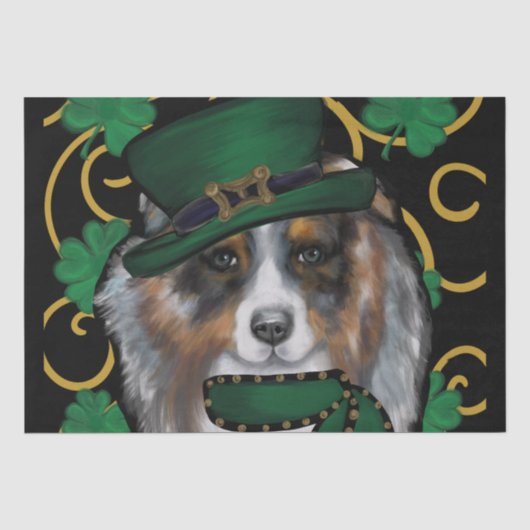 St. Patty Australian Shepherd Tissuepapier (Voorkant)