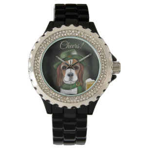 St. Patty Beagle Hond Horloge