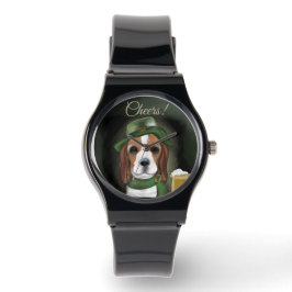 St. Patty Beagle Hond Horloge