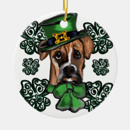 St. Patty Boxer Dog Keramisch Ornament