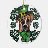 St. Patty Boxer Hond Keramisch Ornament (Links)