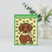 St.Patty Doxie   Briefkaart (Staand voorkant)
