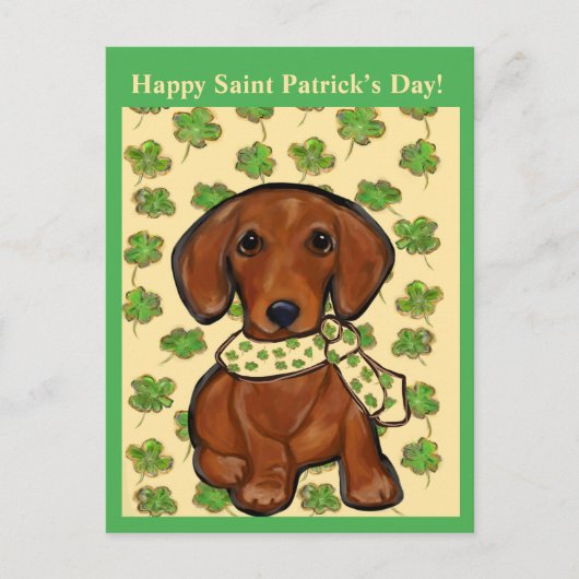 St.Patty Doxie   Briefkaart (Voorkant)