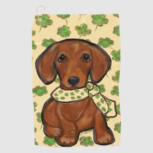 St.Patty Doxie Golfhanddoek (Voorkant)