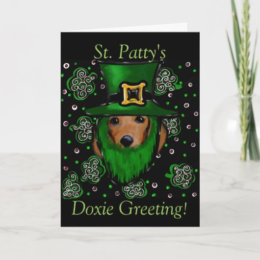 St. Patty Doxie Greeting Kaart (Voorkant)