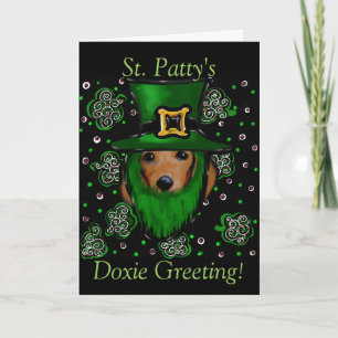 St. Patty Doxie Greeting Kaart
