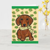 St.Patty Doxie Kaart (Gele Bloem)