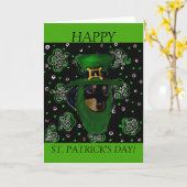 St. Patty Doxie Kunstontwerp Kaart (Gele Bloem)