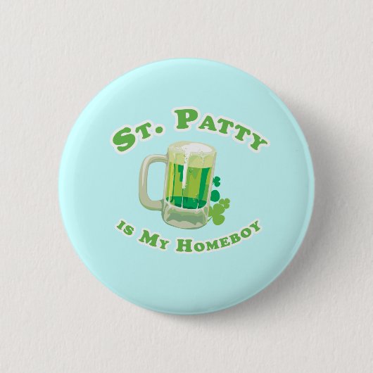 ST. PATTY IS MIJN HOMEBOEK RONDE BUTTON 5,7 CM (Voorkant)
