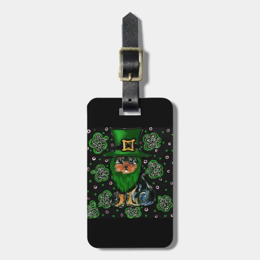 St. Patty Yorkie Poo Bagagelabel (Voorkant verticaal)