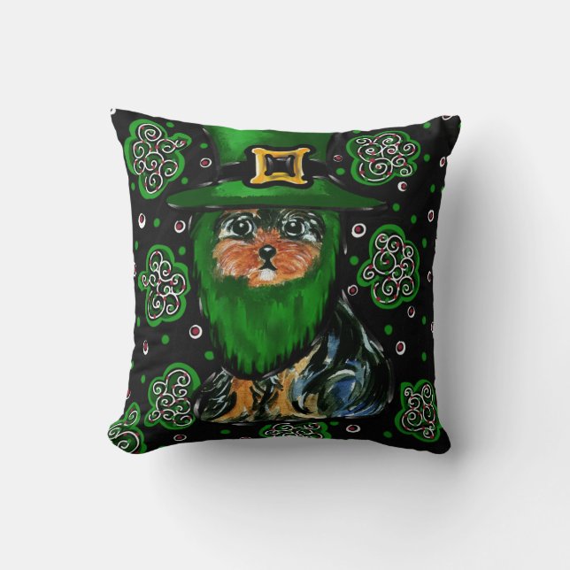 St. Patty Yorkie Poo Kussen (Voorkant)