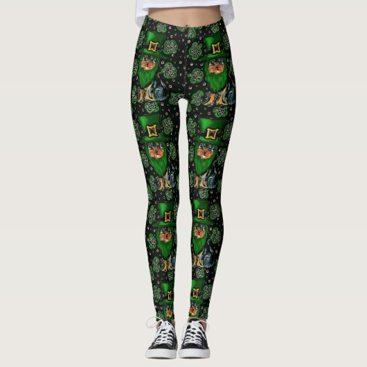 St. Patty Yorkie Poo Leggings (Voorkant)