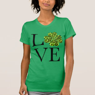 St. Patty's dag Groene cheeta luipaard klaver T-shirt