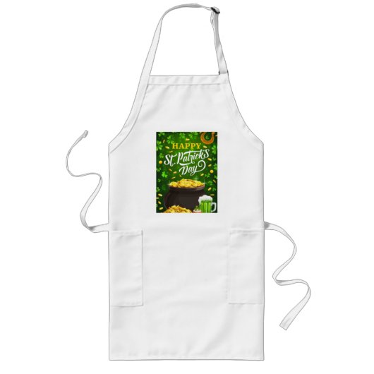 St. Patty's Day Apron Lang Schort (Voorkant)