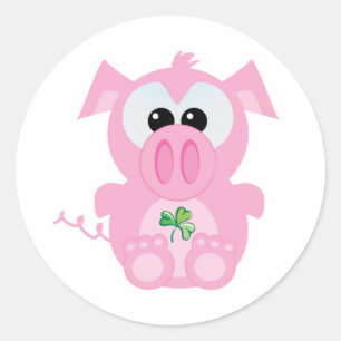 St. Pattys Day Goofkins varken Ronde Sticker