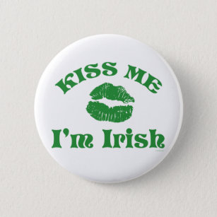 St. Patty's Day Kiss me Ik ben Iers Ronde Button 5,7 Cm