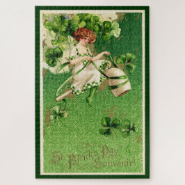 St. Patty's Day Meisje Grote Puzzel