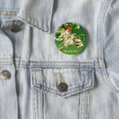 St. Patty's Day Meisje Knop Ronde Button 5,7 Cm (In situ)