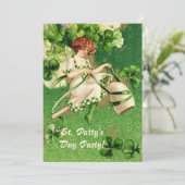 St. Patty's Day Meisjesfeest Uitnodiging (Staand voorkant)