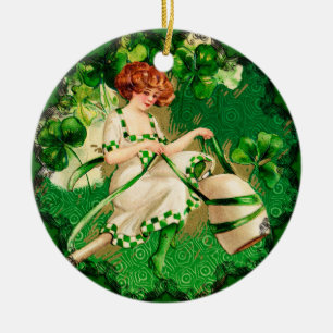 St. Patty's Day Meisjesornament Keramisch Ornament