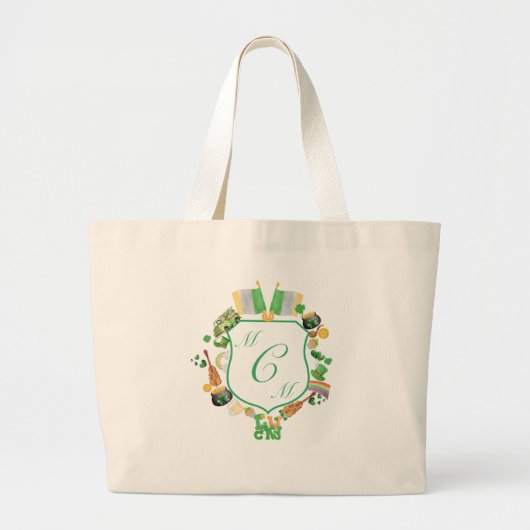 St. Patty's Day Monogram Crest Canvas tas (Voorkant)