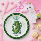 St Patty's Day Pickle Cartoon karakter Papieren Bordje (Feest)