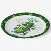St Patty's Day Pickle Cartoon karakter Papieren Bordje (Gekanteld)
