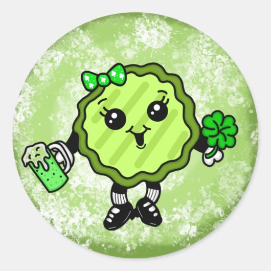 St. Patty's Day Pickle | Vakantiepickle Ronde Sticker (Voorkant)
