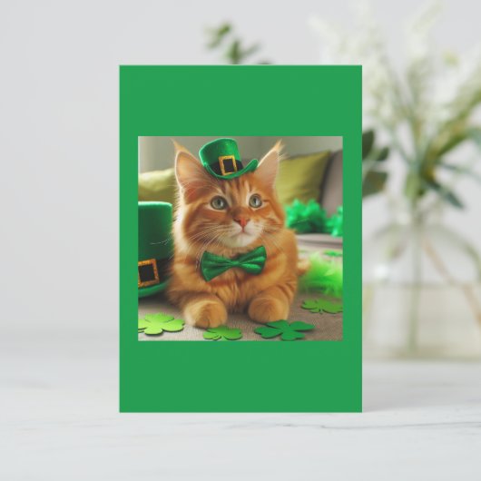 St. Patty's Day Sinaasappel Tabby Cat (Staand voorkant)