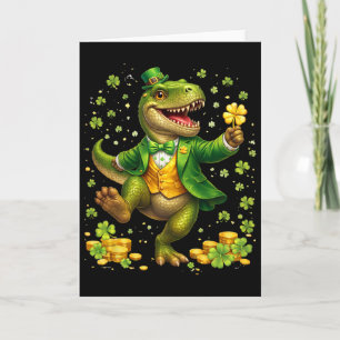 St Pattys dinosaurus die een smoking draagt Ierse  Kaart