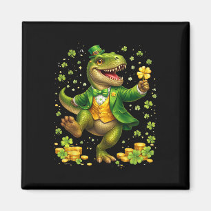 St Pattys dinosaurus draagt smoking Ierse heilige  Magneet