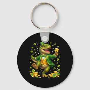 St Pattys dinosaurus draagt smoking Ierse heilige  Sleutelhanger