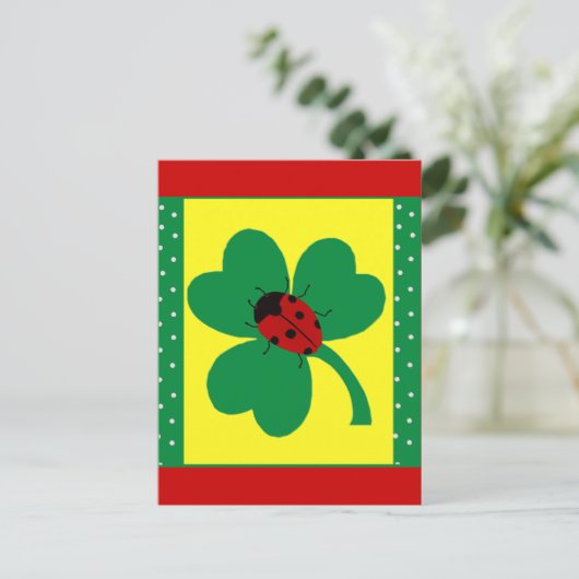 St. Patty's Ladybugs Briefkaart (Staand voorkant)