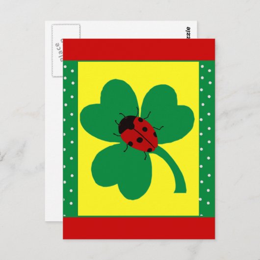 St. Patty's Ladybugs Briefkaart (Voorkant / Achterkant)