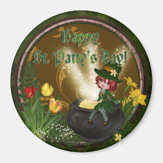 St Pattys Leprechaun Magneet