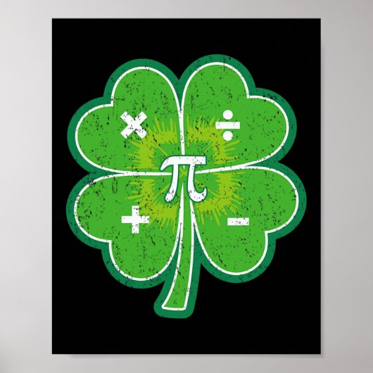 St Pattys Pi Day St Patricks Day Shamrock Lucky Ma Poster (Voorkant)